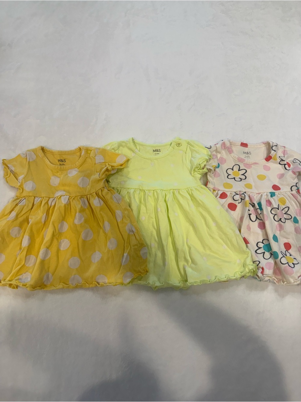 Marks & Spencer Yellow Polka Dot, Bright Yellow/Green and Floral Casual Dresses